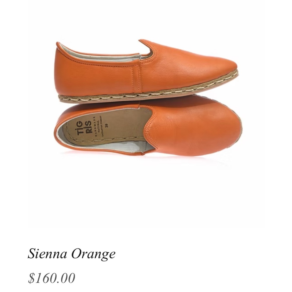 Tigris Orange Leather Slip-On Shoes - Picture 10 of 11